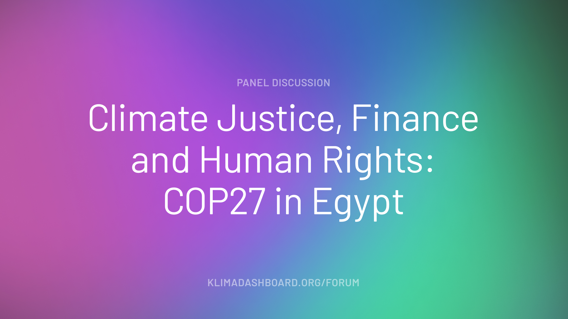 Heute Abend: COP27 Podiumsdiskussion