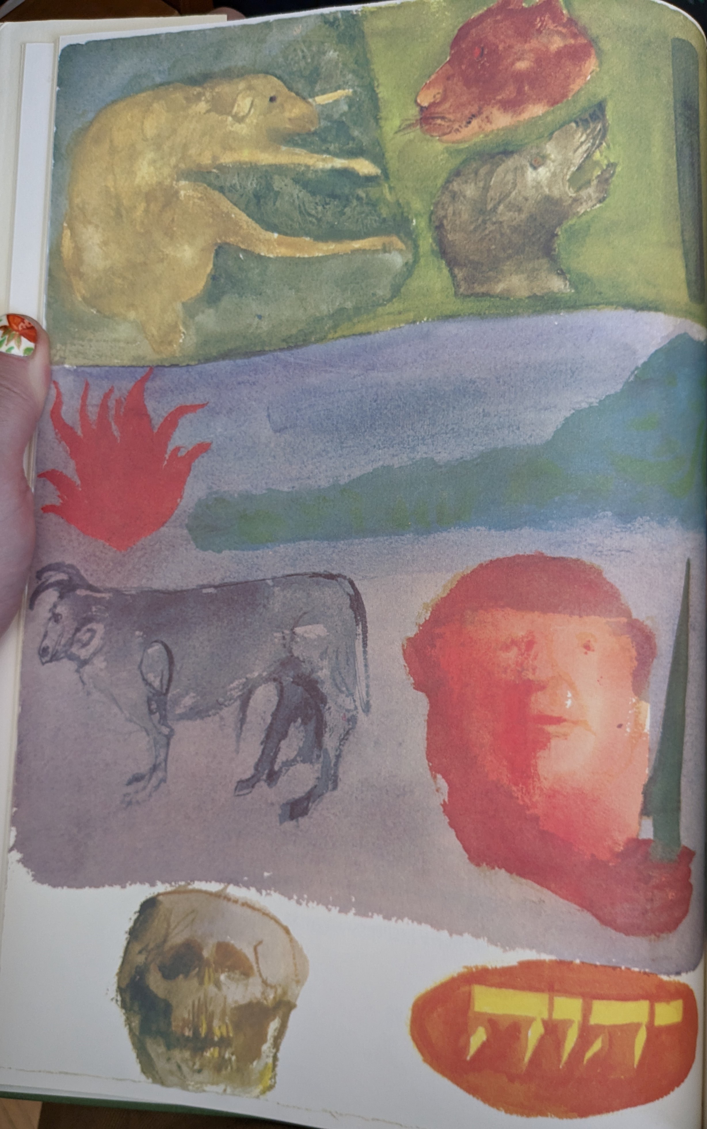 A painting outlining the song "Chad Gadya."