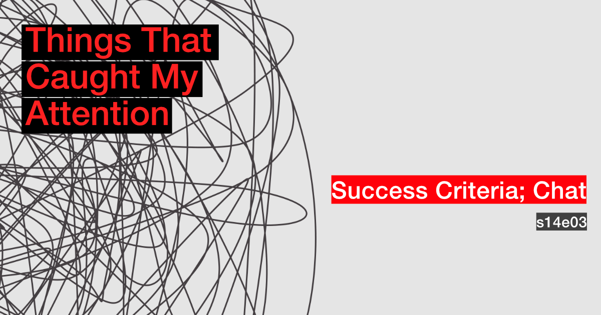 s14e03: Success Criteria; Chat