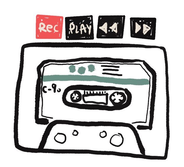 Drawing of a cassette tape