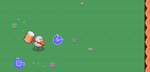 A mole pops out of the ground and throws a projectile out of the ground, transforming the player character into a mouse on contact