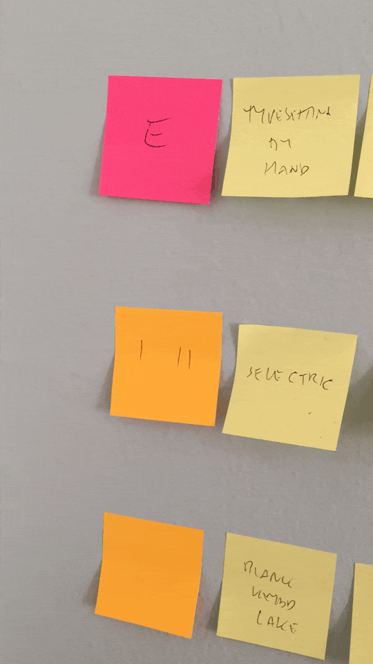 A video of removing a sticky note and replacing it with a new one